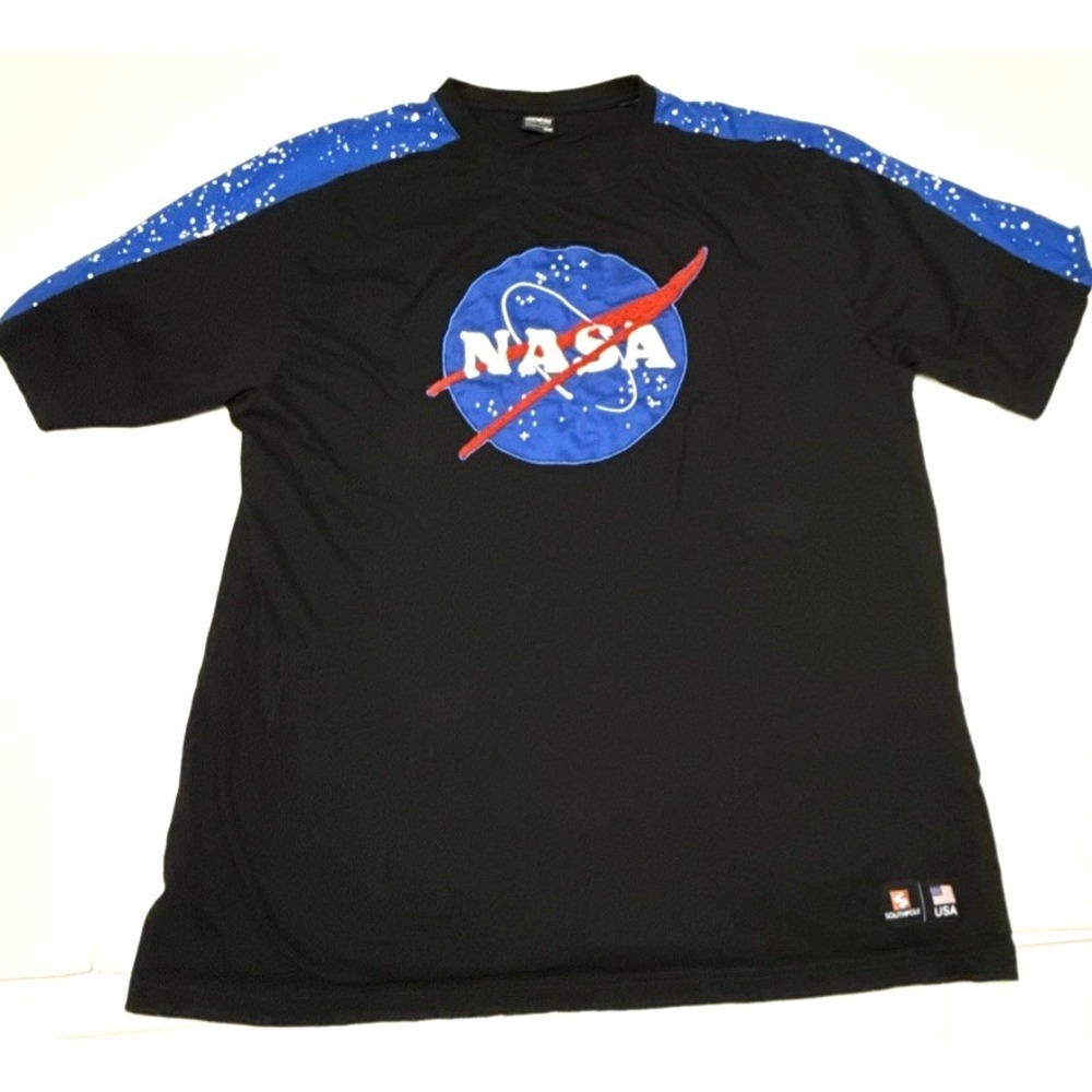 Southpole NASA T Shirt Men's Size 4XB Black Sherpa Logo Space Black Tee